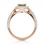 18k Rose Gold 18k Rose Gold Custom Green Peridot And Diamond Engagement Ring - Front View -  1125 - Thumbnail