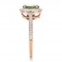 18k Rose Gold 18k Rose Gold Custom Green Peridot And Diamond Engagement Ring - Side View -  1125 - Thumbnail