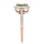 18k Rose Gold 18k Rose Gold Custom Green Peridot And Diamond Engagement Ring - Side View -  1125 - Thumbnail