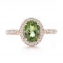 14k Rose Gold 14k Rose Gold Custom Green Peridot And Diamond Engagement Ring - Top View -  1125 - Thumbnail