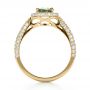 18k Yellow Gold 18k Yellow Gold Custom Green Peridot And Diamond Engagement Ring - Front View -  1125 - Thumbnail