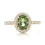 14k Yellow Gold 14k Yellow Gold Custom Green Peridot And Diamond Engagement Ring - Top View -  1125 - Thumbnail
