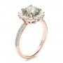 14k Rose Gold 14k Rose Gold Custom Green Sapphire And Diamond Engagement Ring - Three-Quarter View -  100111 - Thumbnail