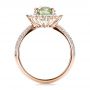 18k Rose Gold 18k Rose Gold Custom Green Sapphire And Diamond Engagement Ring - Front View -  100111 - Thumbnail