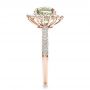 18k Rose Gold 18k Rose Gold Custom Green Sapphire And Diamond Engagement Ring - Side View -  100111 - Thumbnail