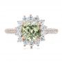 18k Rose Gold 18k Rose Gold Custom Green Sapphire And Diamond Engagement Ring - Top View -  100111 - Thumbnail