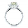 14k White Gold Custom Green Sapphire And Diamond Engagement Ring - Front View -  100111 - Thumbnail
