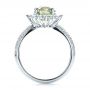  Platinum Platinum Custom Green Sapphire And Diamond Engagement Ring - Front View -  100111 - Thumbnail