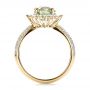 18k Yellow Gold 18k Yellow Gold Custom Green Sapphire And Diamond Engagement Ring - Front View -  100111 - Thumbnail