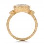 14k Yellow Gold Custom Green Sapphire And Textured Engagement Ring - Front View -  101104 - Thumbnail