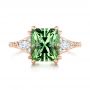 18k Rose Gold 18k Rose Gold Custom Green Tourmaline And Diamond Engagement Ring - Top View -  103593 - Thumbnail