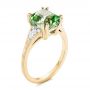 14k Yellow Gold 14k Yellow Gold Custom Green Tourmaline And Diamond Engagement Ring - Three-Quarter View -  103593 - Thumbnail