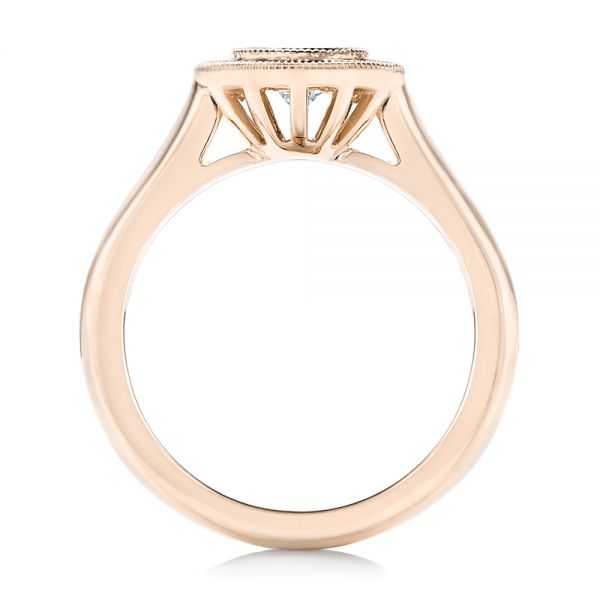 14k Rose Gold 14k Rose Gold Custom Green Tsavorite And Diamond Engagement Ring - Front View -  102963 - Thumbnail