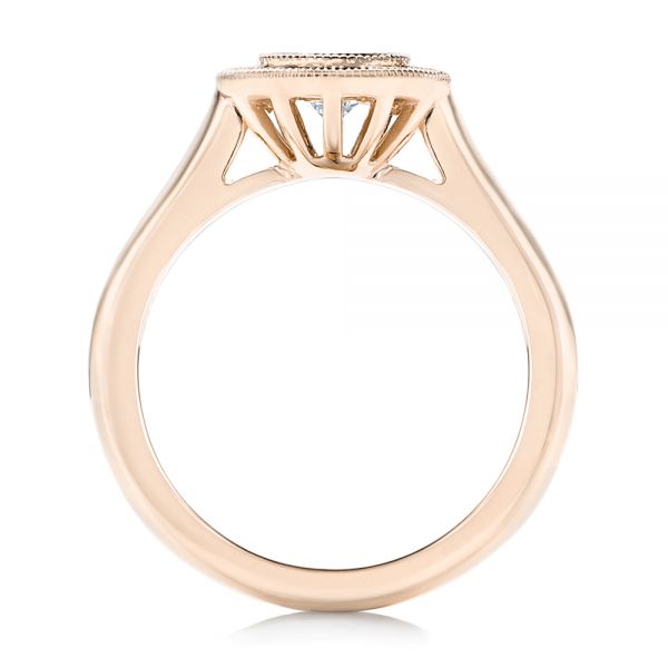 14k Rose Gold 14k Rose Gold Custom Green Tsavorite And Diamond Engagement Ring - Front View - 102963