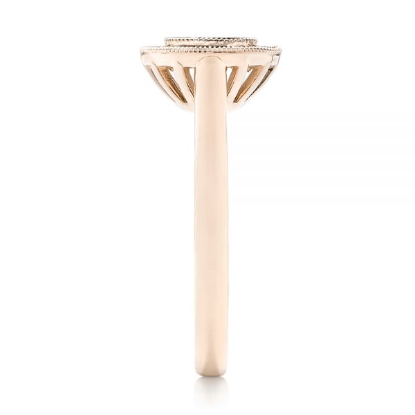14k Rose Gold 14k Rose Gold Custom Green Tsavorite And Diamond Engagement Ring - Side View - 102963