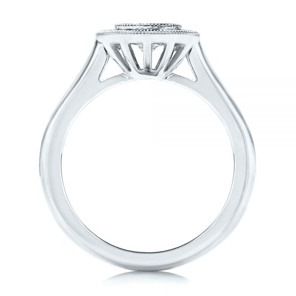 18k White Gold 18k White Gold Custom Green Tsavorite And Diamond Engagement Ring - Front View -  102963 - Thumbnail