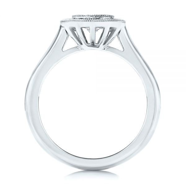 18k White Gold 18k White Gold Custom Green Tsavorite And Diamond Engagement Ring - Front View - 102963