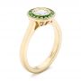 18k Yellow Gold 18k Yellow Gold Custom Green Tsavorite And Diamond Engagement Ring - Three-Quarter View -  102963 - Thumbnail