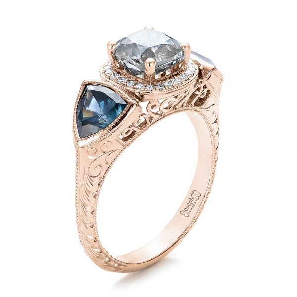 1.75 Ct Sapphire & Sim Diamond Engagement Ring 14K Rose Gold Fn 