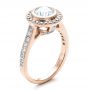 14k Rose Gold 14k Rose Gold Custom Halo Engagement Ring - Three-Quarter View -  1450 - Thumbnail