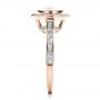 18k Rose Gold 18k Rose Gold Custom Halo Engagement Ring - Side View -  1450 - Thumbnail