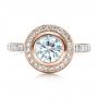 18k Rose Gold 18k Rose Gold Custom Halo Engagement Ring - Top View -  1450 - Thumbnail