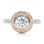 14k Rose Gold 14k Rose Gold Custom Halo Engagement Ring - Top View -  1450 - Thumbnail