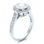 14k White Gold 14k White Gold Custom Halo Engagement Ring - Three-Quarter View -  1450 - Thumbnail