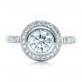  Platinum Custom Halo Engagement Ring - Top View -  1450 - Thumbnail