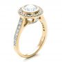 18k Yellow Gold 18k Yellow Gold Custom Halo Engagement Ring - Three-Quarter View -  1450 - Thumbnail