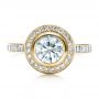 18k Yellow Gold 18k Yellow Gold Custom Halo Engagement Ring - Top View -  1450 - Thumbnail