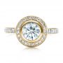 14k Yellow Gold 14k Yellow Gold Custom Halo Engagement Ring - Top View -  1450 - Thumbnail