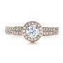 18k Rose Gold 18k Rose Gold Custom Halo Micro-pave Diamond Engagement Ring - Top View -  1230 - Thumbnail
