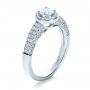 18k White Gold 18k White Gold Custom Halo Micro-pave Diamond Engagement Ring - Three-Quarter View -  1230 - Thumbnail