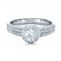  Platinum Platinum Custom Halo Micro-pave Diamond Engagement Ring - Flat View -  1230 - Thumbnail