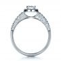 14k White Gold Custom Halo Micro-pave Diamond Engagement Ring - Front View -  1230 - Thumbnail