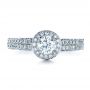14k White Gold Custom Halo Micro-pave Diamond Engagement Ring - Top View -  1230 - Thumbnail
