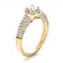 18k Yellow Gold 18k Yellow Gold Custom Halo Micro-pave Diamond Engagement Ring - Three-Quarter View -  1230 - Thumbnail