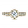 14k Yellow Gold 14k Yellow Gold Custom Halo Micro-pave Diamond Engagement Ring - Top View -  1230 - Thumbnail