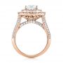 14k Rose Gold 14k Rose Gold Custom Halo Pave Diamond Engagement Ring - Front View -  104254 - Thumbnail
