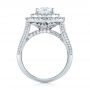  Platinum Custom Halo Pave Diamond Engagement Ring - Front View -  104254 - Thumbnail