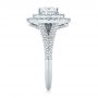  Platinum Custom Halo Pave Diamond Engagement Ring - Side View -  104254 - Thumbnail