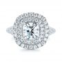 14k White Gold 14k White Gold Custom Halo Pave Diamond Engagement Ring - Top View -  104254 - Thumbnail