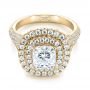 18k Yellow Gold 18k Yellow Gold Custom Halo Pave Diamond Engagement Ring - Flat View -  104254 - Thumbnail