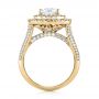 14k Yellow Gold 14k Yellow Gold Custom Halo Pave Diamond Engagement Ring - Front View -  104254 - Thumbnail