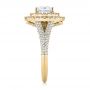 18k Yellow Gold 18k Yellow Gold Custom Halo Pave Diamond Engagement Ring - Side View -  104254 - Thumbnail