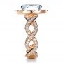18k Rose Gold Custom Halo Engagement Ring - Side View -  1390 - Thumbnail
