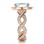 14k Rose Gold 14k Rose Gold Custom Halo Engagement Ring - Side View -  1390 - Thumbnail