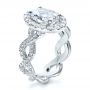 18k White Gold 18k White Gold Custom Halo Engagement Ring - Three-Quarter View -  1390 - Thumbnail