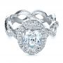  Platinum Platinum Custom Halo Engagement Ring - Flat View -  1390 - Thumbnail